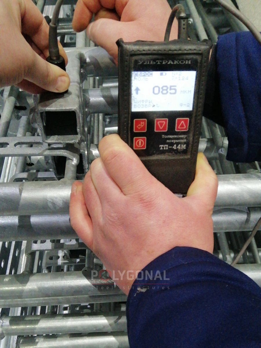 Measuring the zinc coating thickness with a coating thickness gauge